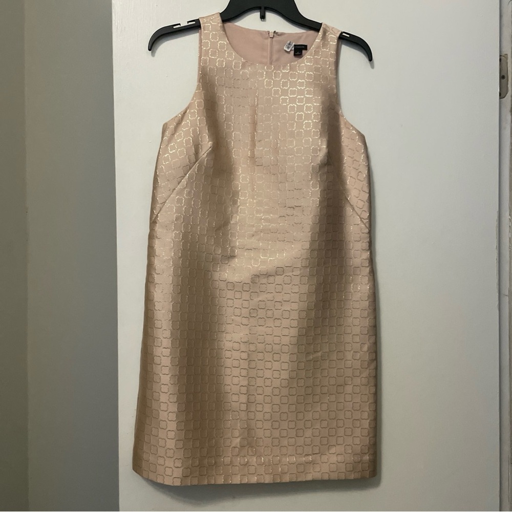 Ann Taylor Cream Sleeveless shift cocktail Dress